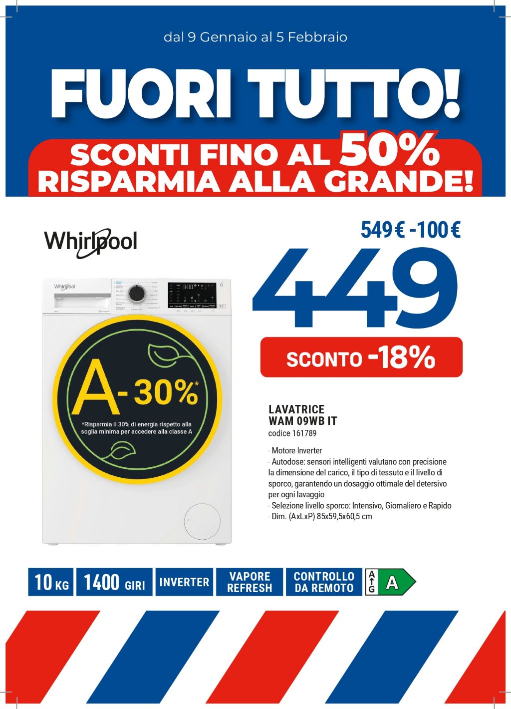 LAVATRICE WHIRLPOOL WAM09WBIT